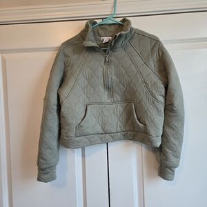Quilted Green Quarter Zip